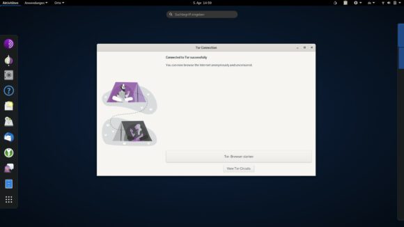 Tails 5 mit GNOME 3.38
