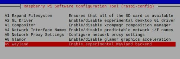 Wayland via raspi-config