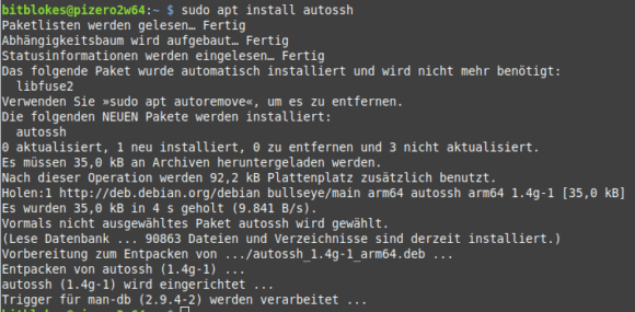 autossh auf dem Raspberry Pi installieren