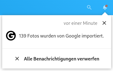 Fotos von Google in die Nextcloud 24 importiert