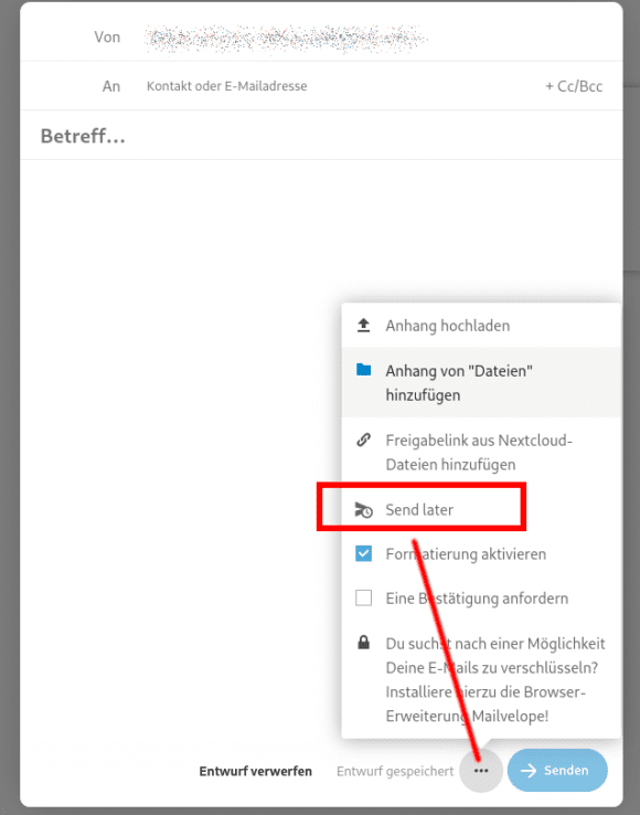 E-Mail später verschicken