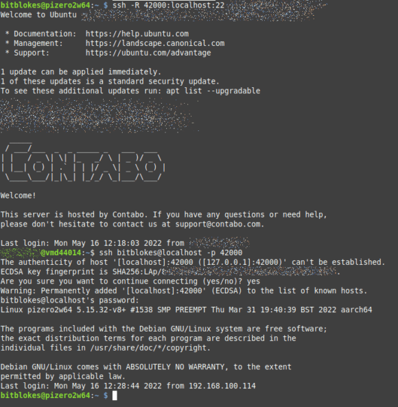 Von Raspberry Pi zum VPS über diese Maschine wieder zurück