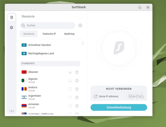 Surfshark-GUI für Linux