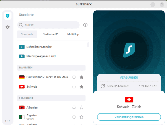 VPN-Verbindung in die Schweiz