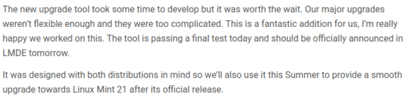 Das Upgrade-Tool für Linux Mint wird bald veröffentlicht