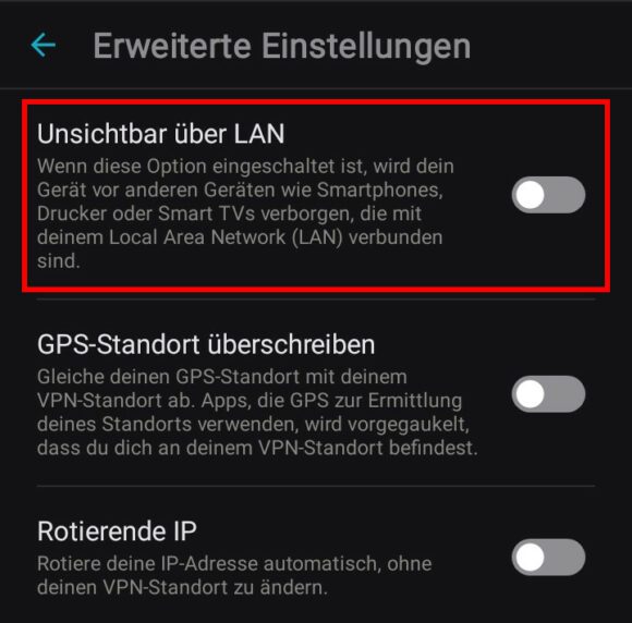 Mit Surfshark unsichtbar im LAN