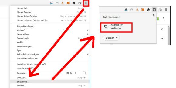 Brave: Streaming zu Chromecast