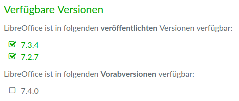 LibreOffice 7.4 unter Vorabversionen