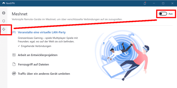 NordVPN Meshnet unter Windows aktivieren