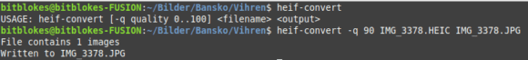 Mit heif-convert HEIC Fotos in JPG oder PNG umwandeln – via Kommandozeile