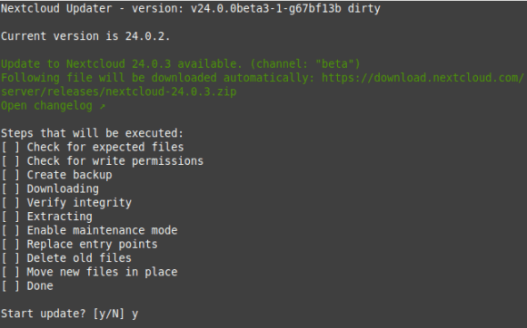 Nextcloud 24.0.3 ließ sich problemlos installieren