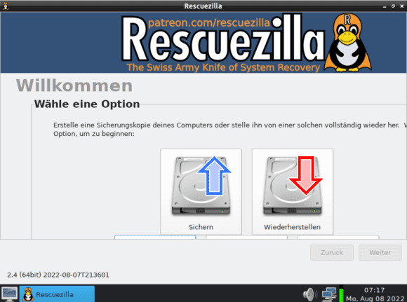 Rescuezilla 2.4 basiert auf Ubuntu 22.04 LTS