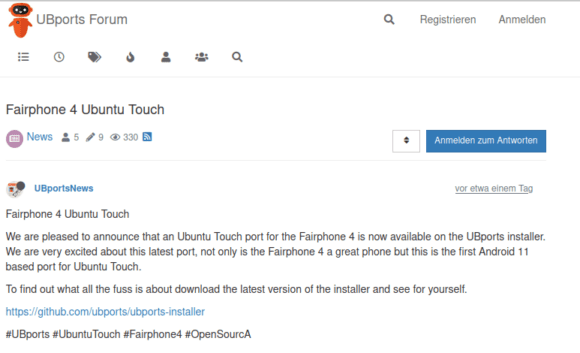 Ubuntu Touch für Fairphone 4 ist ab sofort verfügbar