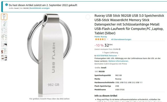 Auf Amazon werden derzeit krass gefälschte USB-Sticks verkauft – kann zu schlimmen Datenverlust führen