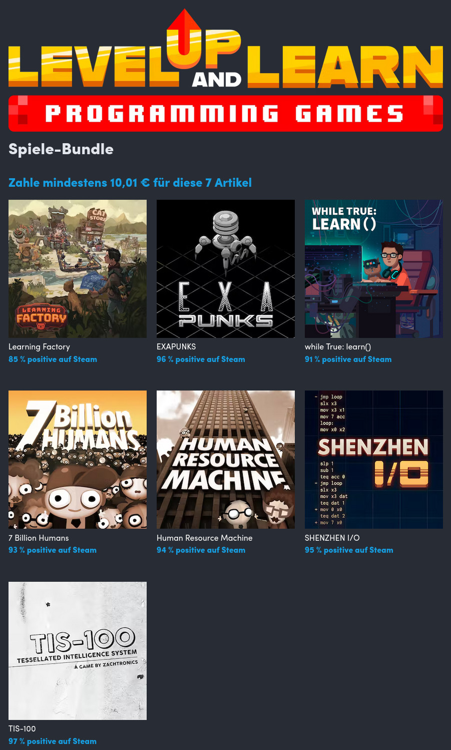 Level up and Learn – Programming Games – Spiele für Denker