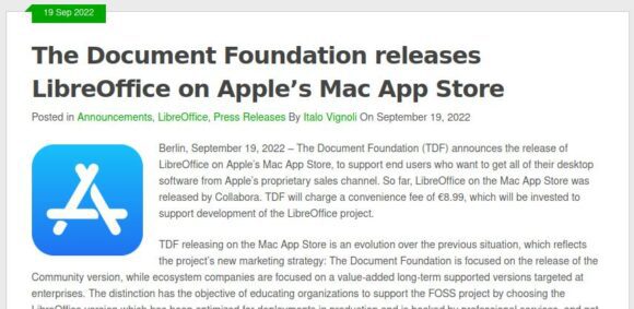 LibreOffice ab sofort über Apples Mac App Store verfügbar