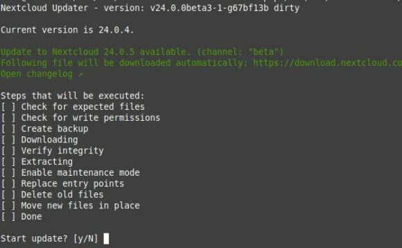 Update auf Nextcloud 24.0.5