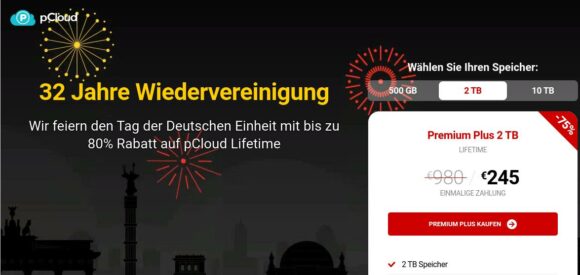 pCloud mit Spezialangebot zu 32 Jahren Wiedervereinigung