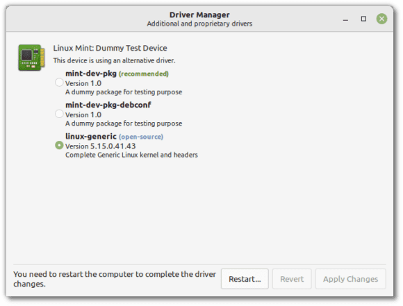 Neuer Treiber-Manager bei Linux Mint (Quelle: linuxmint.com)