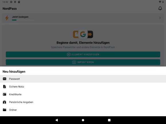 Passwort Manager Android – NordPass funktioniert auch auf einem Tablet