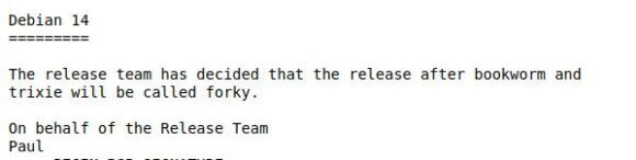 Debian 14 wird Forky heißen