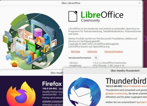 Firefox, Thunderbird und LibreOffice gehören zum Inventar