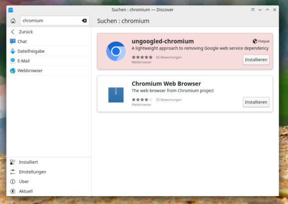 Chromium als Flatpak oder herkömmliches Paket