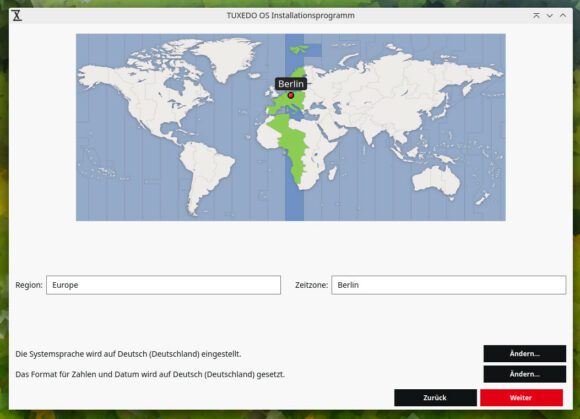 Tuxedo OS 1 – Zeitzone und Sprache konfigurieren