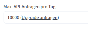 Maximale API-Anfragen an die Rechtschreibprüfung pro Tag