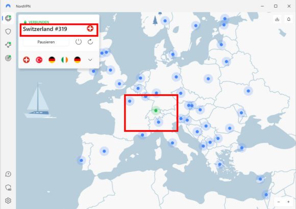 Sowohl NordVPN als auch CyberGhost bieten zuverlässige Server in der Schweiz