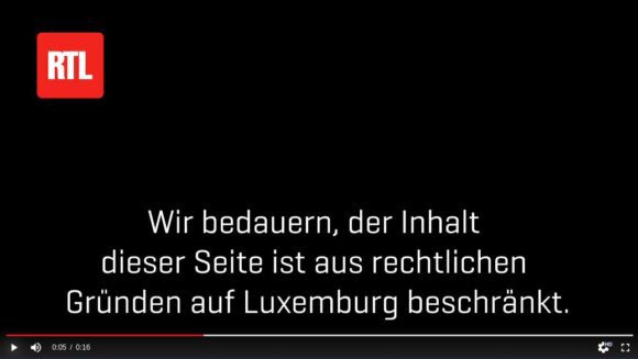 Bist Du nicht in Luxemburg, darf RTL.lu nicht senden – Formel 1 Rennen Wiederholung ist nicht möglich