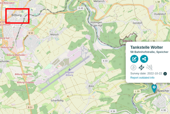 Eine Tankstelle bei Bitburg akzeptiert Bitcoin …