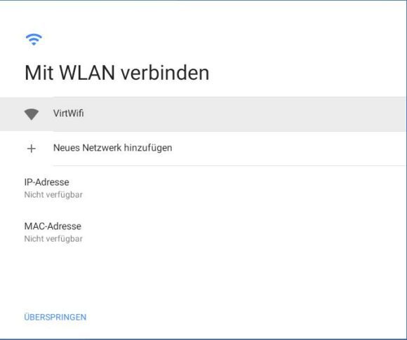 Mit VirtWifi verbinden
