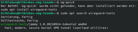 wireguard-tools im Repository