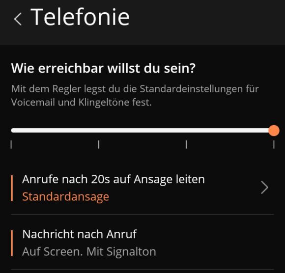 satellite – Telefonie-Einstellungen