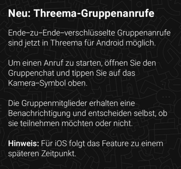 Threema 5.0 mit Gruppenanrufen