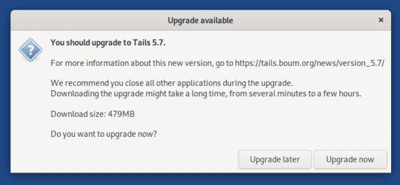 Upgrade auf Tails 5.7 ist ab sofort möglich
