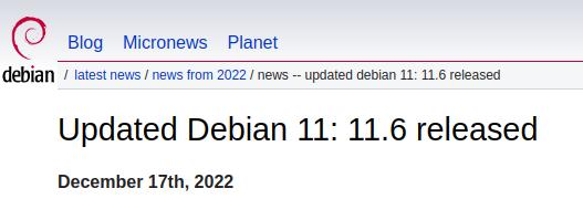Debian 11.6 ist veröffentlicht