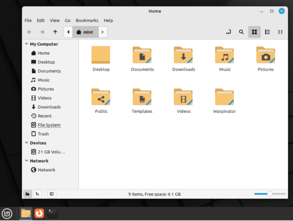 Linux Mint 21.1 Vera mit neuen Symbolen