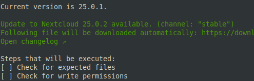 Nextcloud 25.0.2 ist da … das Update lief problemlos durch