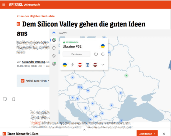 Spiegel Plus kostenlos lesen – derzeit aus der Ukraine und aus Russland möglich