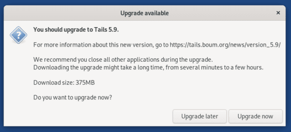 Tails 5.9 mit vielen Bugfixes ist verfügbar
