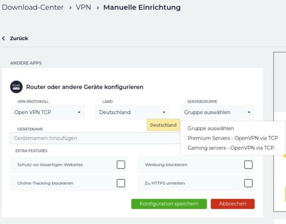 Für Router und andere Geräte kannst Du CyberGhost manuell einrichten