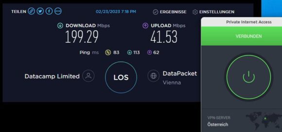 Private Internet Access – schnell via Österreich