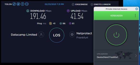 PIA VPN Speedtest – Deutschland