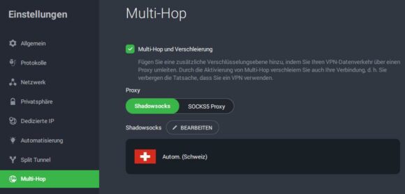 PIAs Multi-Hop – Stealth-Modus via Shadowsocks