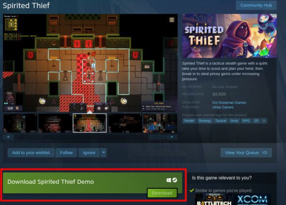 Spirited Thief als kostenlose Demo verfügbar