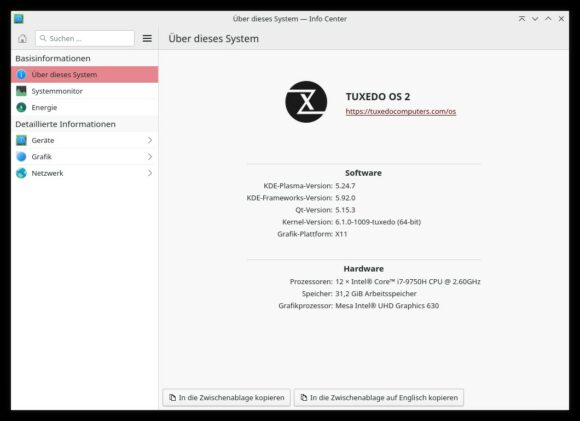 Tuxedo OS 2 hat sich problemlos aktualisieren lassen