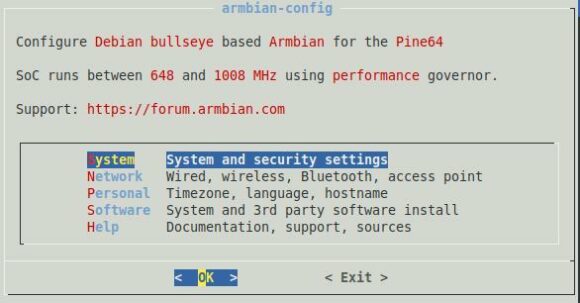 Das System im Griff mit armbian-config