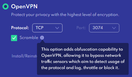 PrivadoVPN – Scramble, Traffic verschleiern